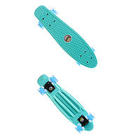 Пенніборд Penny скейтборд "Однотонні" світні PU колеса, Бірюзовий