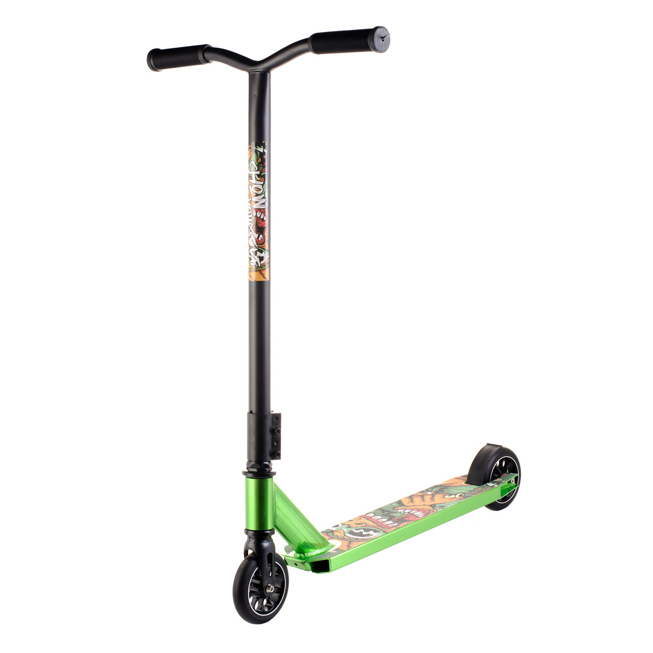 Трюковий самокат Scooter, колеса 110 мм PU алюміній 6+ Хром Зелений