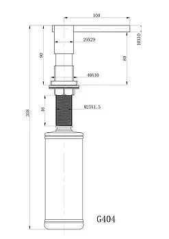 G404-5 Дозатор рідкого мила вбудований (латунь/пластик) 300мл (сатин) {30}