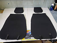 Универсальные накидки, накидки на сиденья в авто, автонакидки 1+1 чёрные раздельные, молния, 2 кармана.