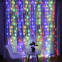 Світлодіодна гірлянда штора Waterfall 3*2 м 240 Led Мульти (різнобарвна)
