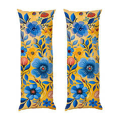 Дакімакура подушка-обіймашка «Петриківський розпис. Petrykiv painting. Yellow»