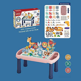 Дитяча мозаїка на 339 деталей (столик, викрутка, інструменти, картонні елементи, інструкція) 636-10