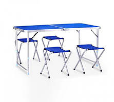 Складаний стіл для пікніка + 4 стільчики Синій