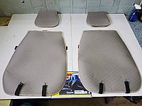 Универсальные накидки, накидки на сиденья в авто, автонакидки 1+1 бежевые раздельные, молния, 2 кармана.