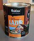 Лазур для деревини алкідна захисна глянцева 3 в 1 грунтовка антисептик декоративний лак Lazur Rolax № 109 Безкольорова 0.75 л, фото 6