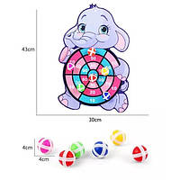 Дитяча гра в дартс із липкими кульками у формі слоника