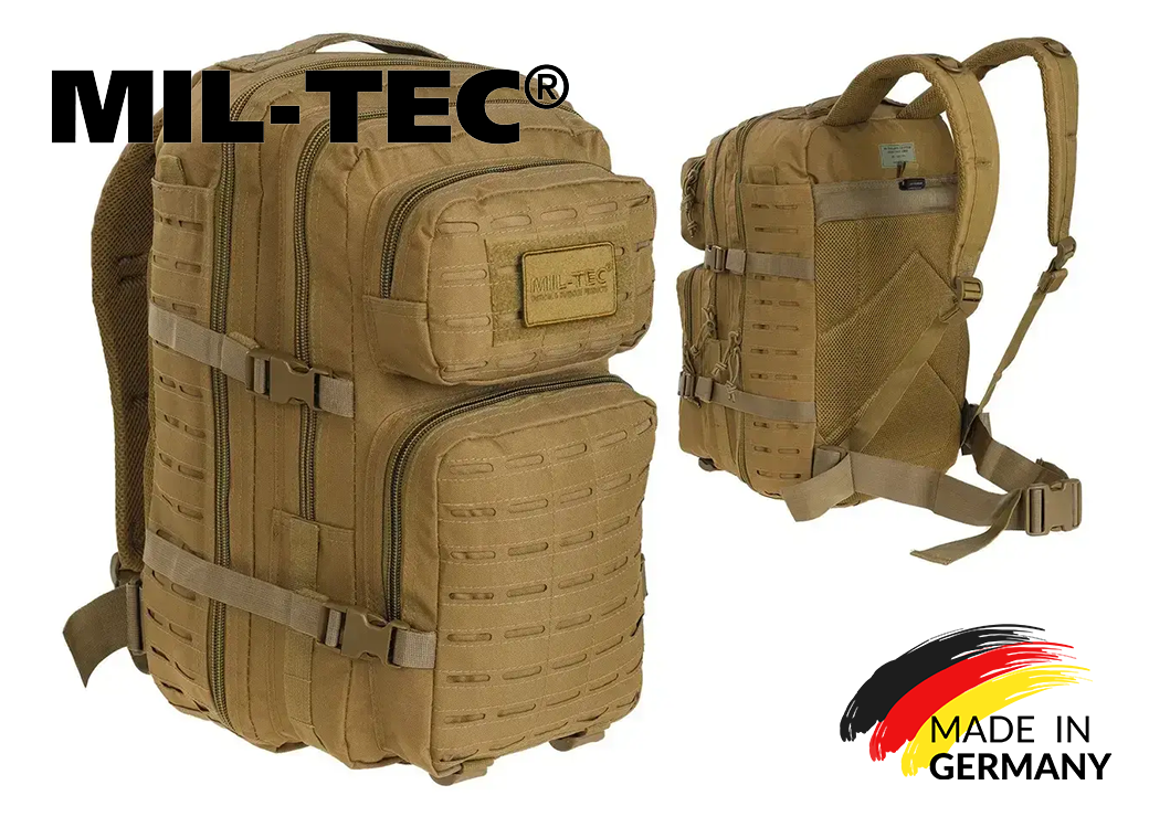 Тактичний рюкзак Mil-Tec Assault small laser cut 20 л. Coyote 14002605