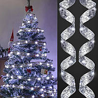 Світлодіодна ялинкова гірлянда у формі стрічки 50 Led 5 метрів Christmas Decoration Білий