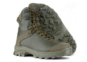 Берці хакі (зелені) на мембрані зимові шкіряні .Берци військові вологостійкі прошиті.Взуття армійське для ЗСУ