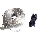 Вулична світлодіодна гірлянда великі краплі роси Холодний білий 200Led 20м + 8 режимів свічення, фото 4