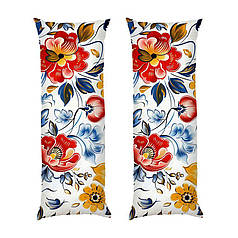 Дакімакура подушка-обіймашка «Петриківський розпис. Red flowers. Petrykiv painting»