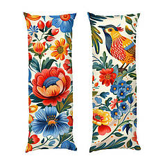 Дакімакура подушка-обіймашка «Пташка та квітка. Розпис. Bird and flower. Painting»
