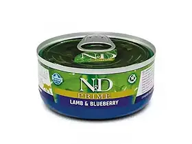 Farmina (Фарміна) N&D Grain Free Prime Lamb & Blueberry Adult вологий беззерновий корм для дорослих котів ЯГНЯ та ЧОРНИКА 70г