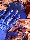 Рукавиці медичні нітрилові Mercator Medical Nitrylex Basic сині розмір M (100 шт./50 пар/пач.), фото 3