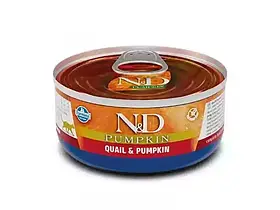 Farmina (Фарміна) N&D Grain Free Prime Quail & Pumpkin Adult вологий беззерновий корм для дорослих котів ГАРБУЗ та ПЕРЕПІЛКА 70г