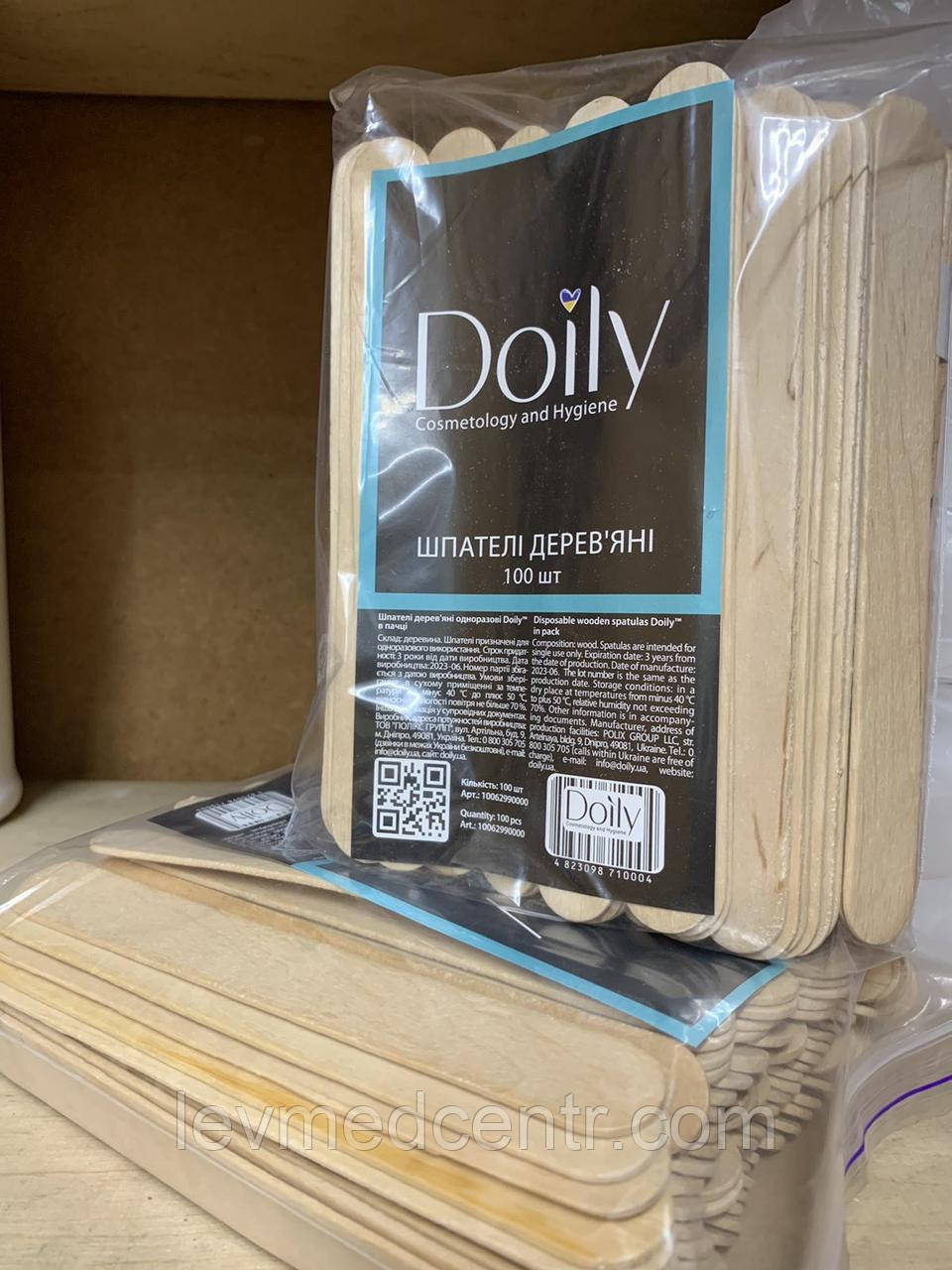 Шпателі одноразові дерев'яні Doily , упаковка 100 шт.