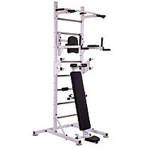 Шведська стінка-стійка пересувна з лавою для преса Універсал PRO SP-Planeta L-2409 сталь білий Код L-2409, фото 4