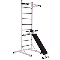 Шведська стінка-стійка пересувна з лавою для преса Універсал PRO SP-Planeta L-2409 сталь білий Код L-2409, фото 5