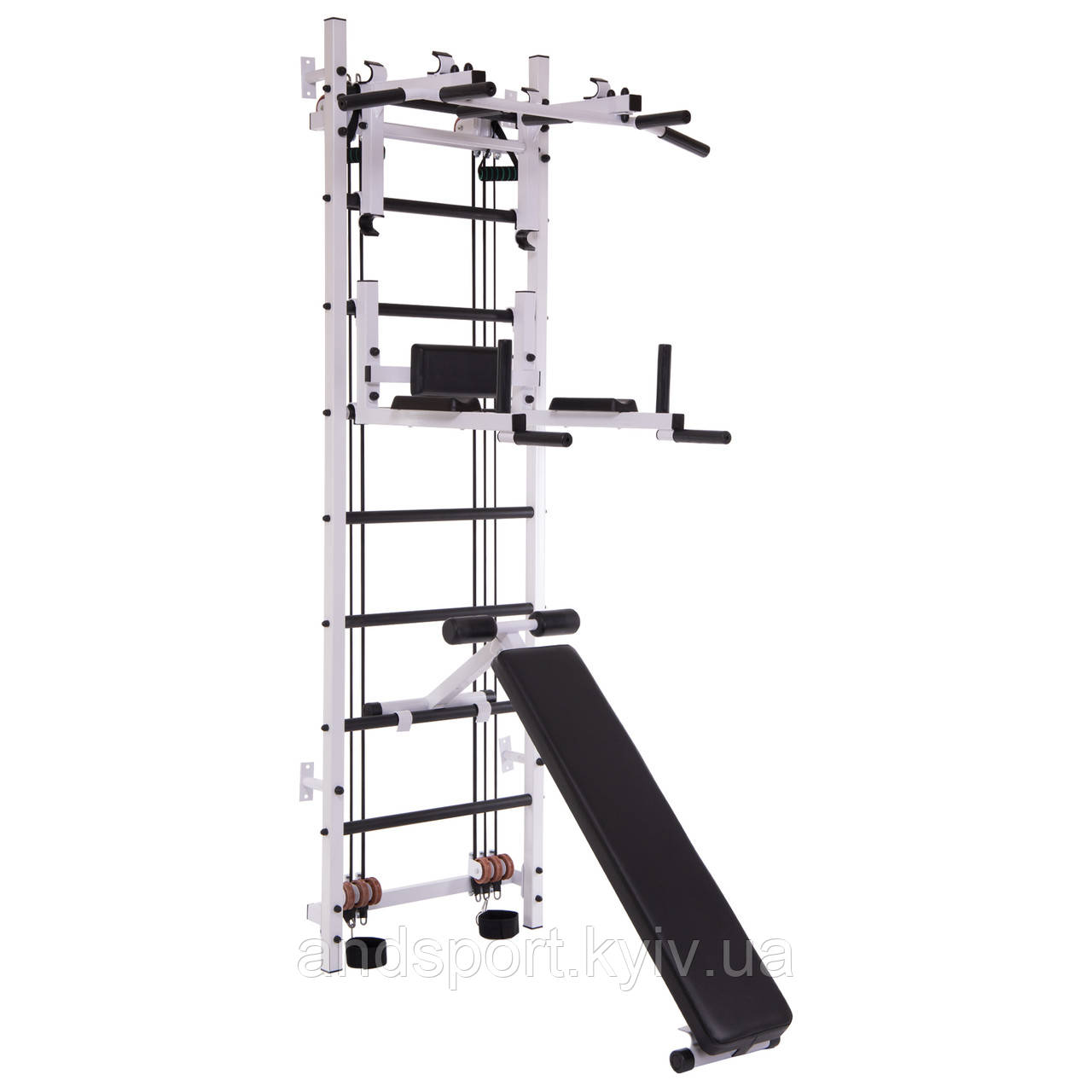 Професійна система еспандерів з лавою для преса і спини Крос-тренер Full SP-Planeta L-6774 сталь чорний Код