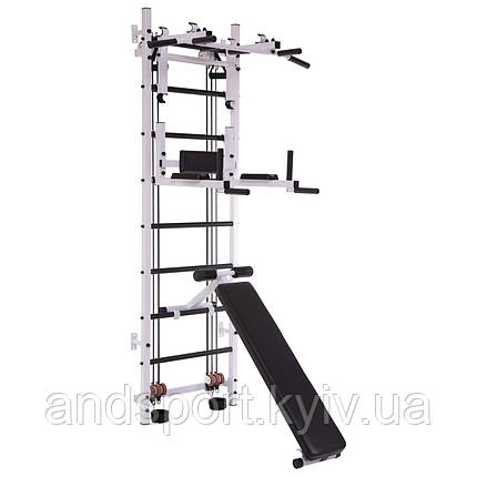 Професійна система еспандерів з лавою для преса і спини Крос-тренер Full SP-Planeta L-6774 сталь чорний Код, фото 1