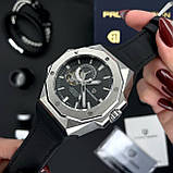 Механічний з автопідзаводом водонепроникний (10ATM) годинник Pagani Design PD-YS010 Silver-Black, фото 3
