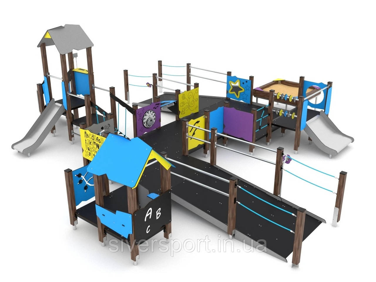 Ігровий інклюзивний комплекс (виготовлений з HDPE пластику) SiverSport VP-1506, фото 1