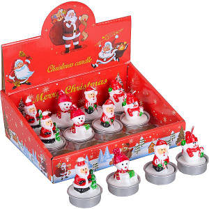 Свічка новорічна Санта Клаус/Сніговик 5 см (10-81) 1/12