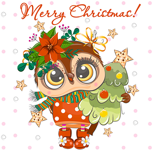 Серветка ТМ "La Fleur" 33х33, 2 шари, 16 шт., "Новорічна сова"