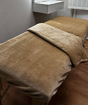 Чохол махровий велсофт полірований на кушетку розмір 80 х 210 см, колір бежевий