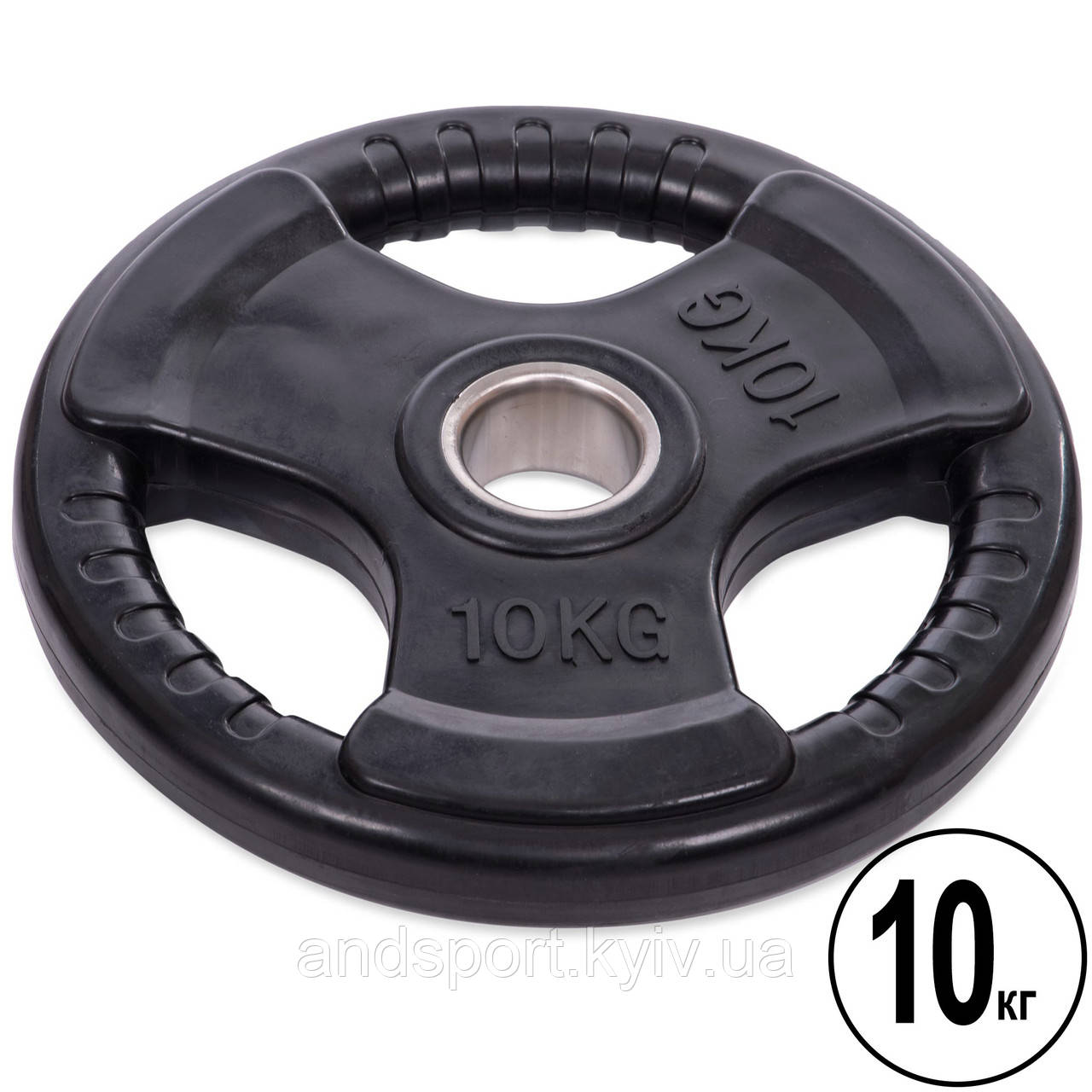 Диски для штанги обгумовані Record TA-8122-10 52мм 10кг чорний Код TA-8122-10