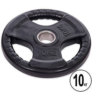 Диски для штанги обгумовані Record TA-8122-10 52мм 10кг чорний Код TA-8122-10, фото 1