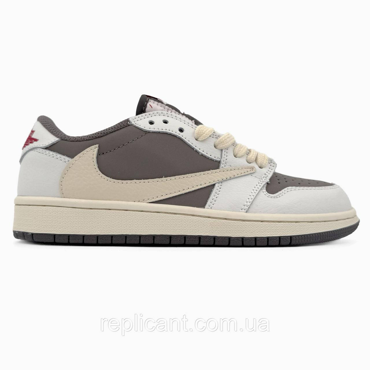 Жіночі кросівки Nike Air Jordan 1 Low x Travis Scott Beige/Gray кросівки Nike