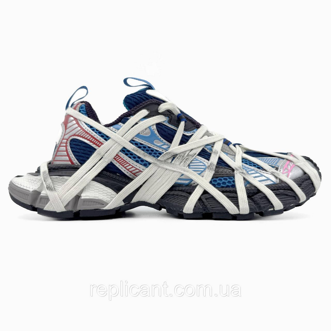 Женские кроссовки Balenciaga 3XL Extreme Lace Black/Blue/Red кросівки Balenciaga, фото 1