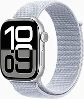 Apple Watch Series 10 GPS 46mm Silver Aluminium Case with Blue Cloud Sport Loop (MWWN3)