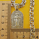 Срібна цепочка з ладанкою чоловіча масивна. Срібний кулон Пресвята Богородиця з ланцюжком бісмарк 55 см, фото 5