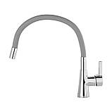 Змішувач води «FLEXIBLE» для раковини з гнучкою сірою лійкою FALA 75710, фото 2