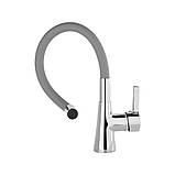 Змішувач води «FLEXIBLE» для раковини з гнучкою сірою лійкою FALA 75710, фото 5