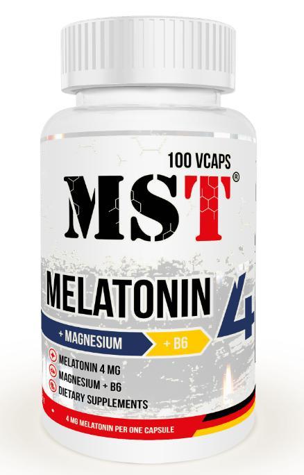 Мелатонін + Магній MST® Melatonine 4 + MAGNESIUM B6 100 капсул
