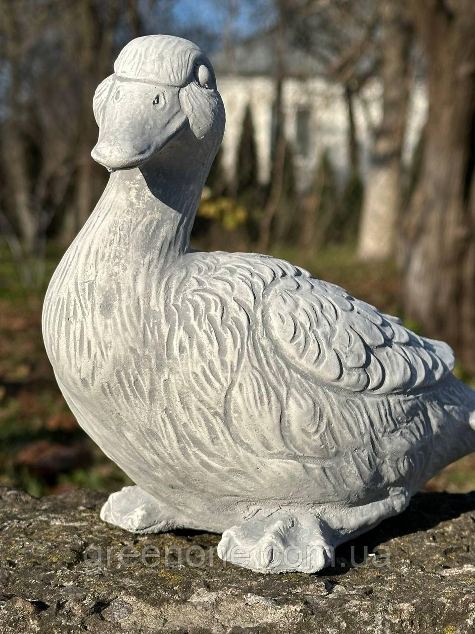 Садова фігура качка, скульптура з арт-бетону качка, бетонна качка для декору, фото 1