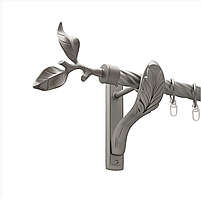 Карниз кований для штор одинарний сатин ретро Лист троянди 25мм діаметр твістер кручена комплект