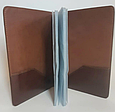 Візитниця настільна з натуральної шкіри 3-х секційна "Герб України" ручна робота, фото 5