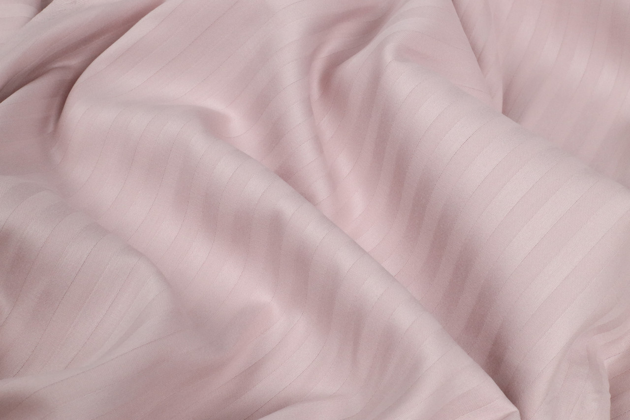 Готельний СТРАЙП-сатин (1 см) Блідо-рожевий 100% бавовна