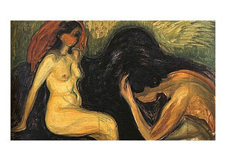 Листівка Edvard Munch - Man and Woman, 1898