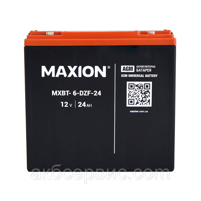 Тягова акумуляторна батарея AGM MAXION MXBP 6-DZF-24 (12V, 24Ah), фото 1