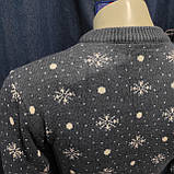 Светр чоловічий новорічний вовна теплий кругле горло М сірий, фото 6