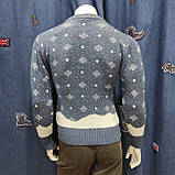 Светр чоловічий новорічний вовна теплий кругле горло М сірий, фото 3