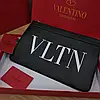 Клатч V.a.l.e.n.t.i.n.o шкіряний чорний, фото 7