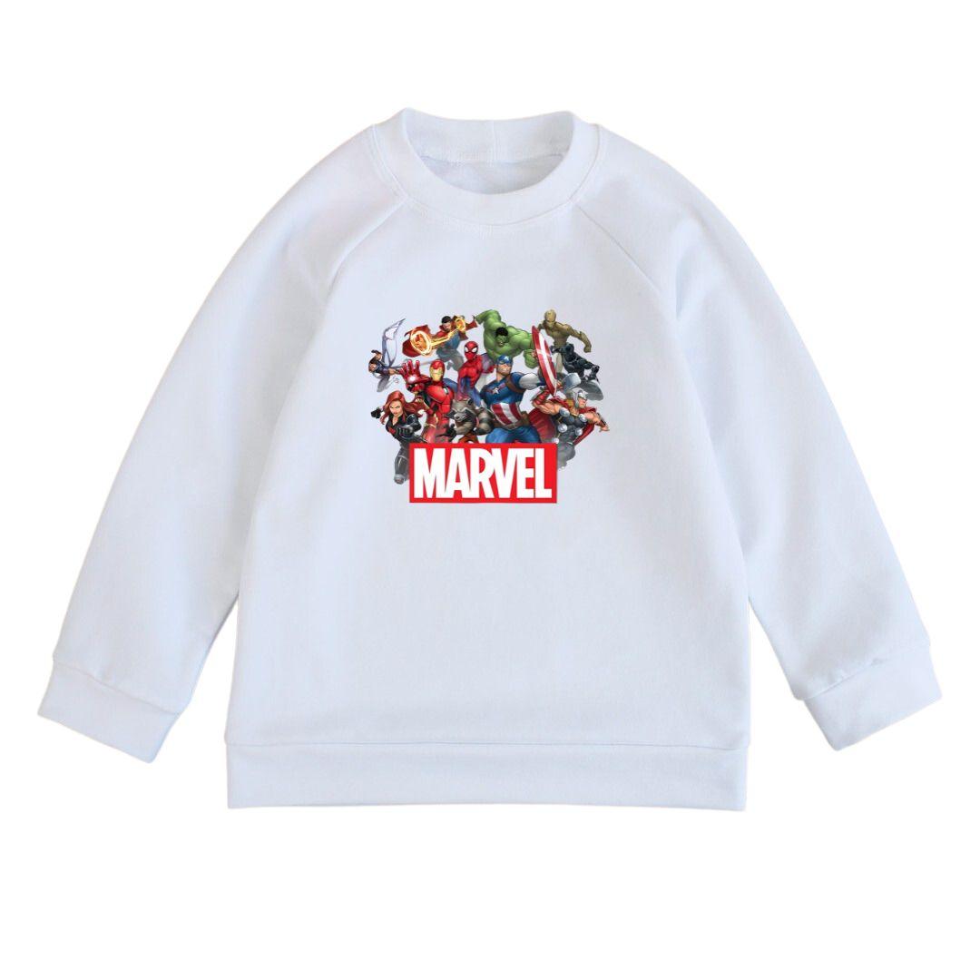 Світшот дитячий білий з принтом Марвел Marvel