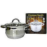 Каструля з неіржавкої сталі 3.5 л 20 см German Family GF-2049, каструля з кришкою, фото 7